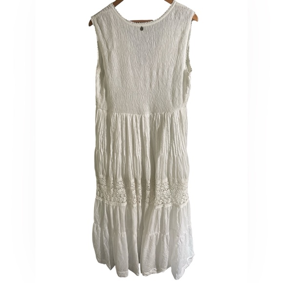 Soft Surroundings Dominica Crochet Maxi Dress L Ivory Cottagecore Prairie Boho - Picture 5 of 9